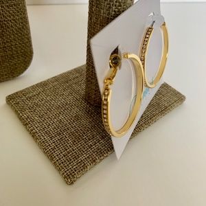 Premier Designs Gold haute hoops with crystals